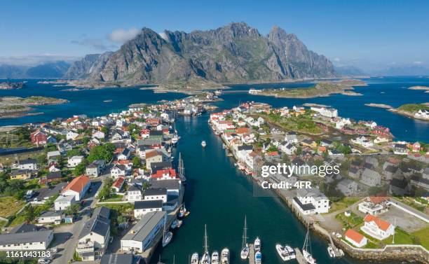 henningsvær, lofoten, norway - north cove stock pictures, royalty-free photos & images