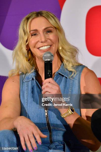 Superstar Charlotte Flair attends 2019 VidCon at Anaheim Convention Center on July 11, 2019 in Anaheim, California.