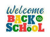 Welcome Back to school lettering sign.