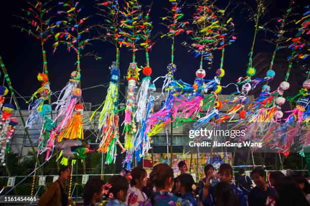 the 69th shonan hiratsuka star festival - festival tanabata imagens e fotografias de stock