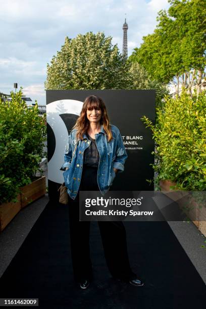 Caroline de Maigret attends the Noir et Blanc de Chanel Fall/Winter 2019 Makeup Collection - Yachts De Paris on July 11, 2019 in Paris, France.