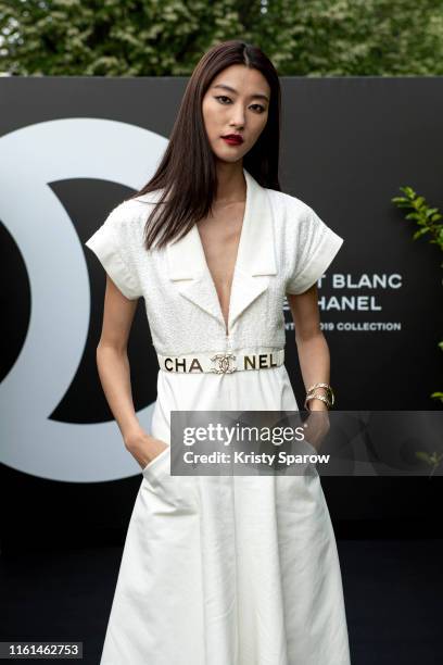 Ji Hye Park attends the Noir et Blanc de Chanel Fall/Winter 2019 Makeup Collection - Yachts De Paris on July 11, 2019 in Paris, France.