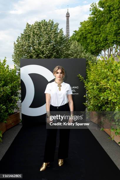 Chiara Parravicini attends the Noir et Blanc de Chanel Fall/Winter 2019 Makeup Collection - Yachts De Paris on July 11, 2019 in Paris, France.
