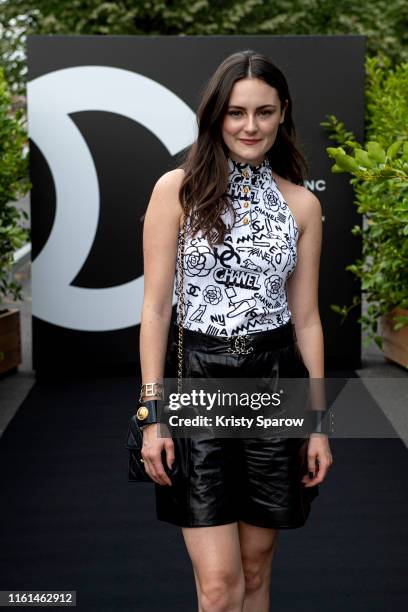 Lea van Acken attends the Noir et Blanc de Chanel Fall/Winter 2019 Makeup Collection - Yachts De Paris on July 11, 2019 in Paris, France.