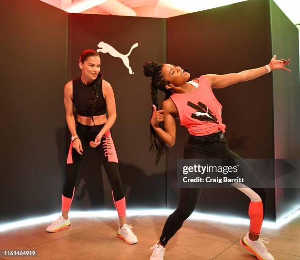 Global Ambassador Adriana Lima and Deja Riley lead a high-intensity workout class as PUMA And Refinery29 Host The Launch Of The New PUMA LQD CELL...