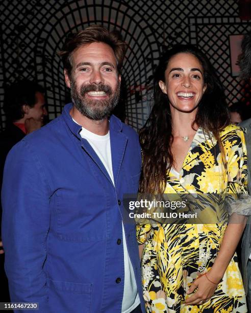 Arthur and Clothilde de Kersauson are photographed for Paris Match at the evening La Decouverte Party at Maxim's restaurant organised by the director...