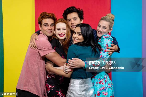 Apa, Madelaine Petsch, Cole Sprouse, Lili Reinhart and Camila Mendes of 'Riverdale' are photographed for Los Angeles Times at Comic-Con International...