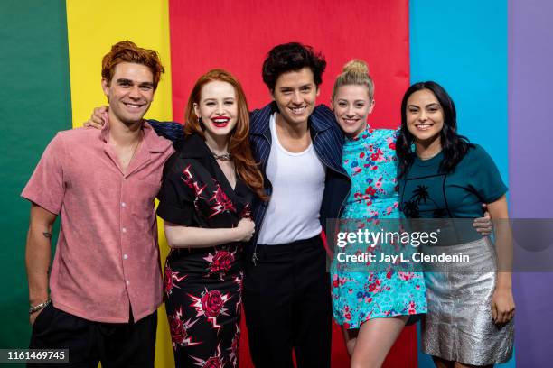 Apa, Madelaine Petsch, Cole Sprouse, Lili Reinhart and Camila Mendes of 'Riverdale' are photographed for Los Angeles Times at Comic-Con International...