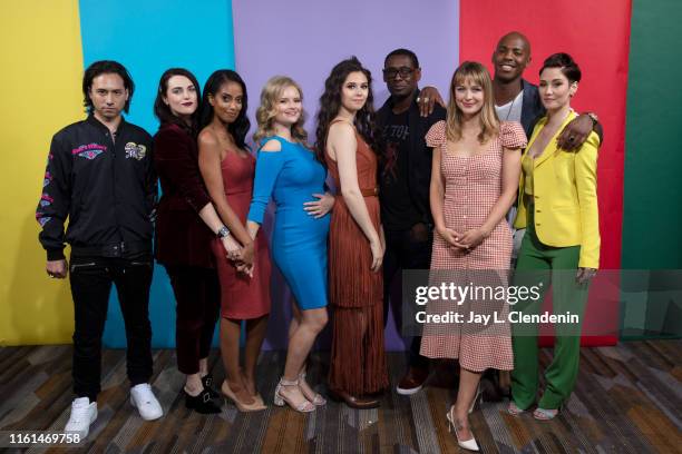 Jesse Rath, Katie McGrath, Azie Tesfai, Andrea Brooks, Nicole Maines, David Harewood, Melissa Benoist, Mehcad Brooks and Chyler Leigh of 'Supergirl'...