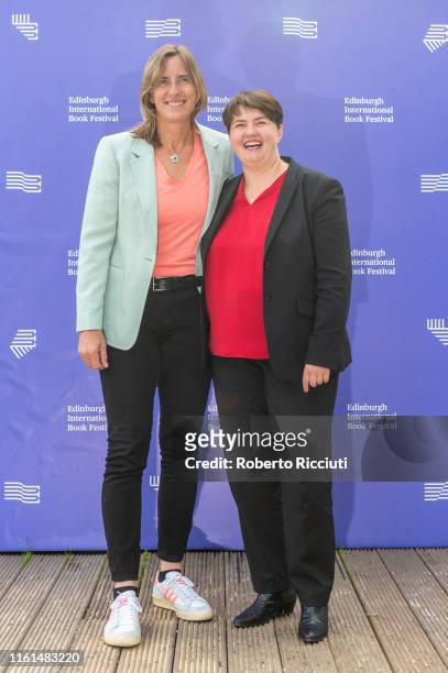 Katherine Grainger and Ruth Davidson attend a photocall during the Edinburgh International Book Festival 2019 on August 13, 2019 in Edinburgh,...