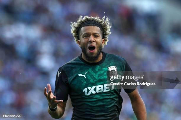 Tonny Vilhena of FC Krasnodar celebrates scoring a goal during the UEFA Champions League Third Qualifying Round match between FC Porto and FC...