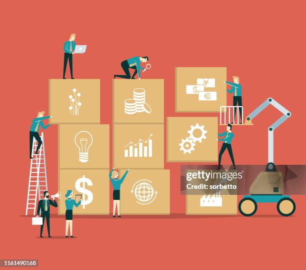 ilustrações de stock, clip art, desenhos animados e ícones de business strategy - business people - logistics