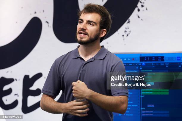 Youtuber Jaime Altozano during opening of Ed Sheeran Madrid Pop-Up Store on July 11, 2019 in Madrid, Spain.