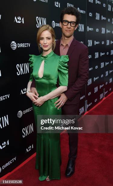 Jaime Ray Newman and Guy Nattiv attend the Los Angeles Special Screening of "SKIN" at ArcLight Hollywood on July 11, 2019 in Hollywood, California.