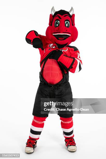 The New Jersey Devils mascot "NJ Devil" poses for a portrait on August 13, 2019 at the United Center in Chicago, Illinois.