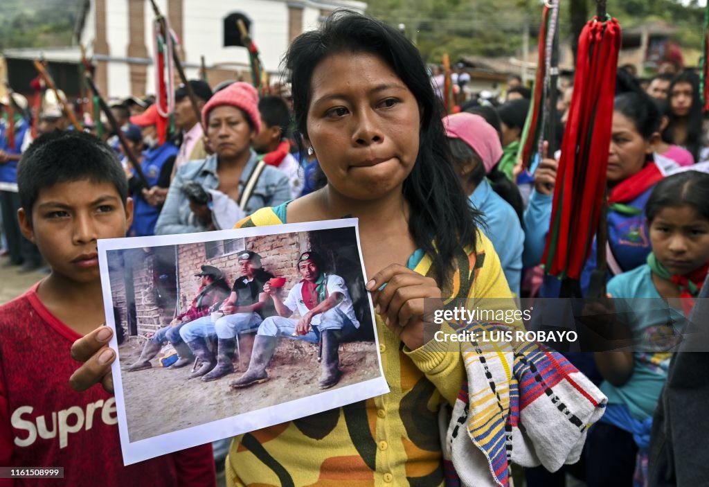 TOPSHOT-COLOMBIA-INDIGENOUS-CONFLICT-FUNERAL