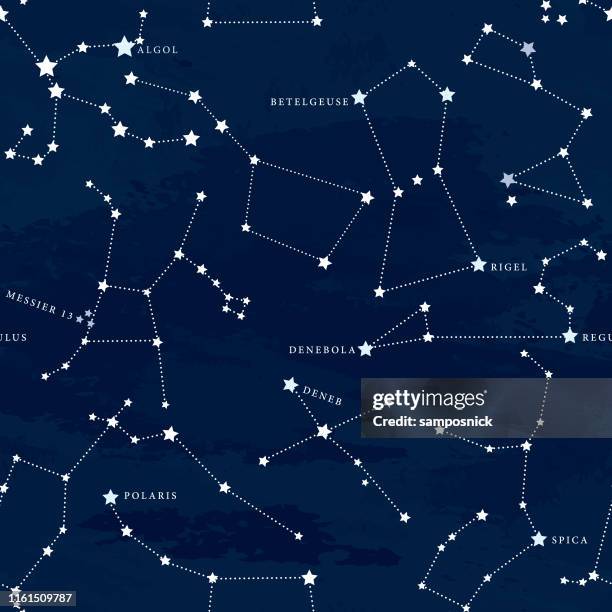 nahtlose astronomische konstellation nacht himmel muster - astrology sign stock-grafiken, -clipart, -cartoons und -symbole