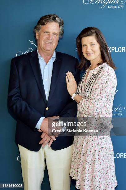 Daphne Zuniga and David Mleczko attend Breguet Marine Collection Launch at Little Beach House Malibu on July 11, 2019 in Malibu, California.