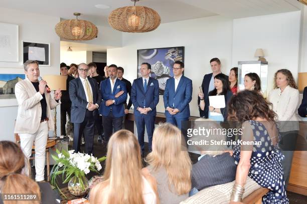 Anthony Cenname speaks at Breguet Marine Collection Launch at Little Beach House Malibu on July 11, 2019 in Malibu, California.