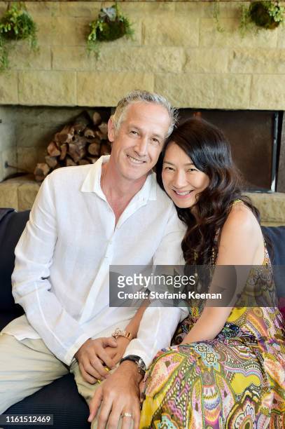 Michael Thomson and Sunghee Thomson attend Breguet Marine Collection Launch at Little Beach House Malibu on July 11, 2019 in Malibu, California.