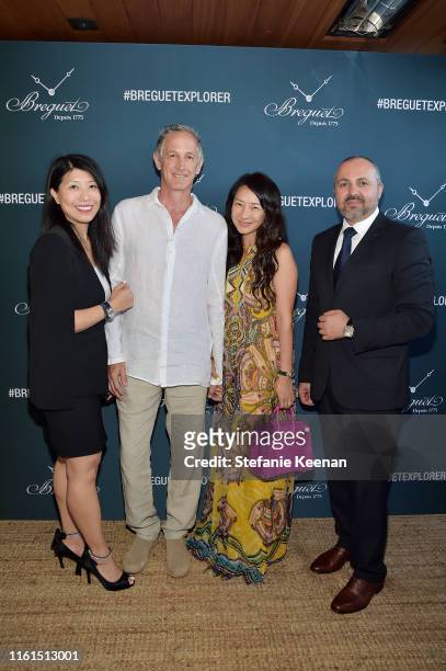 Weili Yeh, Michael Thomson, Sunghee Thomson, and Edgar Jaghinyan attend Breguet Marine Collection Launch at Little Beach House Malibu on July 11,...