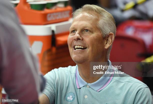 General manager and President of Basketball Operations Danny Ainge of the Boston Celtics attends a game between the Celtics and the Memphis Grizzlies...