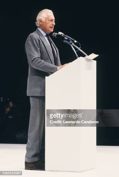 Giovanni Agnelli, called Gianni, Industrial lawyer, entrepreneur, principal shareholder and leader of Fiat group. Torino, Italy, March 1988.