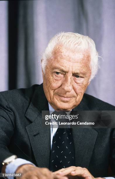 Giovanni Agnelli, called Gianni, Industrial lawyer, entrepreneur, principal shareholder and leader of Fiat group. Milan, Italy, February 1990.