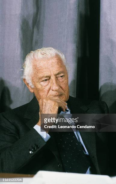 Giovanni Agnelli, called Gianni, Industrial lawyer, entrepreneur, principal shareholder and leader of Fiat group. Milan, Italy, February 1990.