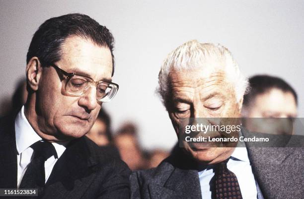 Giovanni Agnelli, called Gianni, Industrial lawyer, entrepreneur, principal shareholder and leader of Fiat group. Milan, Italy, February 1990.