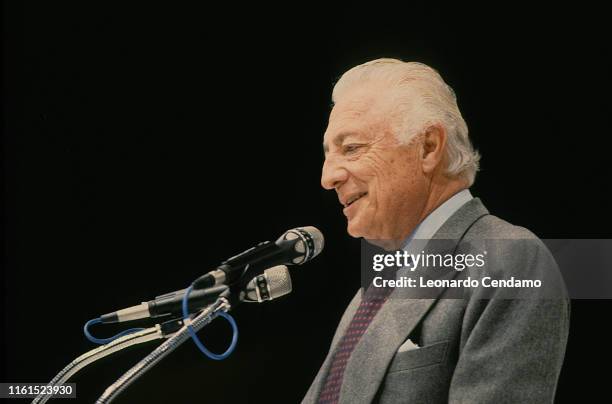 Giovanni Agnelli, called Gianni, Industrial lawyer, entrepreneur, principal shareholder and leader of Fiat group. Torino, Italy, March 1988.