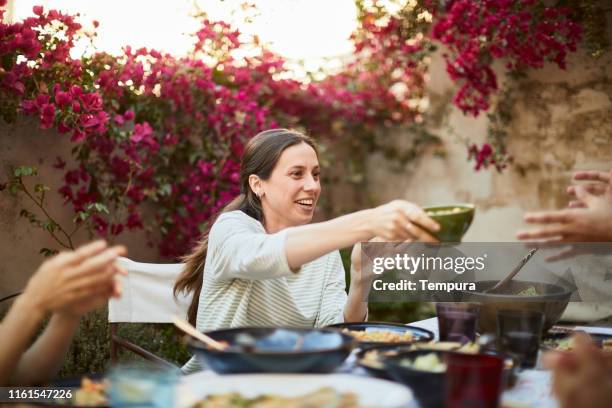 vegan outdoor summer lunch with friends. - passas stock pictures, royalty-free photos & images