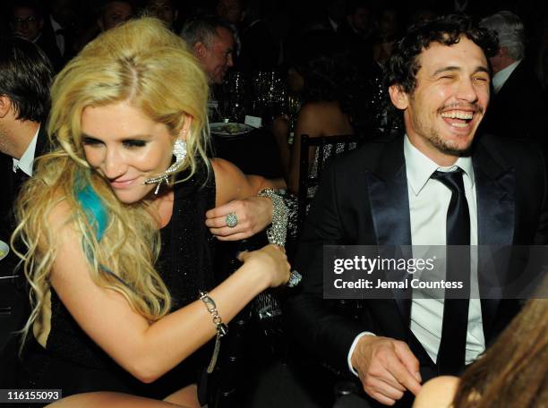 Ke$ha and James Franco attend the 2nd Annual amfAR Inspiration Gala at The Museum of Modern Art on June 14, 2011 in New York City.