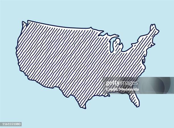 sketch map of usa - outline of united states stock illustrations