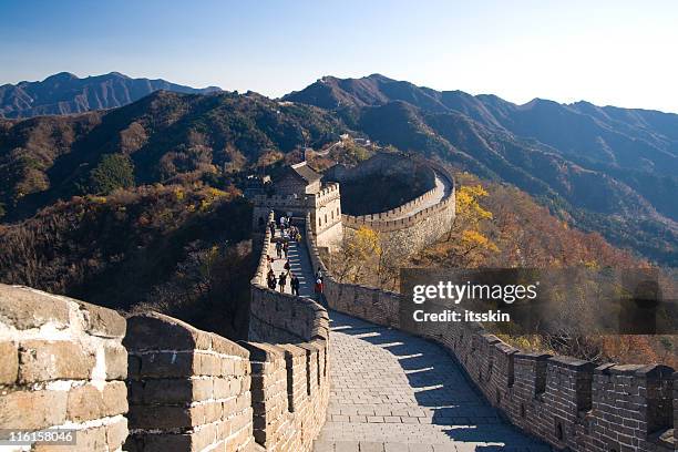 the great wall of china - chinese wall stockfoto's en -beelden