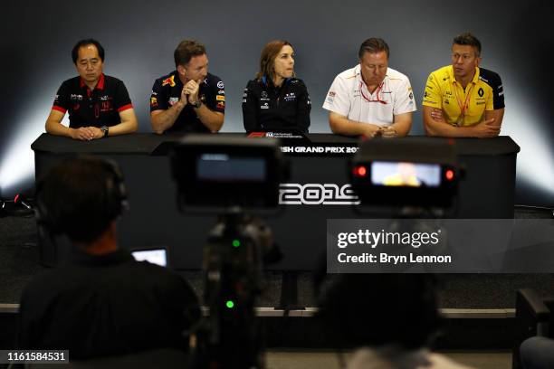 The Team Principals Press Conference with Toyoharu Tanabe of Honda, Red Bull Racing Team Principal Christian Horner, Williams Deputy Team Principal...