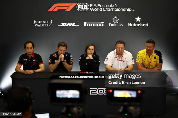 The Team Principals Press Conference with Toyoharu Tanabe of Honda, Red Bull Racing Team Principal Christian Horner, Williams Deputy Team Principal...