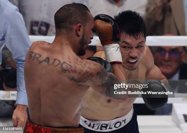 Ryota Murata of Japan competes against Rob Brant of USA during the WBA Middleweight title bout at Edion Arena Osaka on July 12, 2019 in Osaka, Japan.