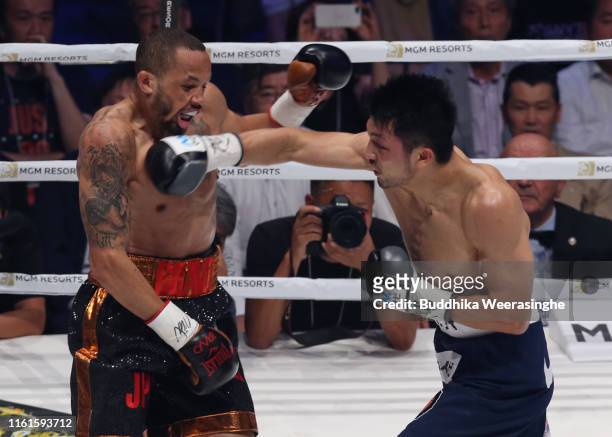Ryota Murata of Japan ss competes against Rob Brant of USA during the WBA Middleweight title bout at Edion Arena Osaka on July 12, 2019 in Osaka,...