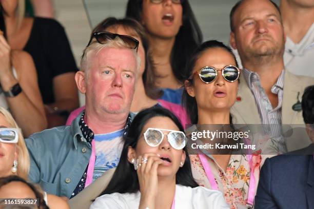 Chris Evans and Natasha Shishmanian on Centre Court during day eleven of the Wimbledon Tennis Championships at All England Lawn Tennis and Croquet...