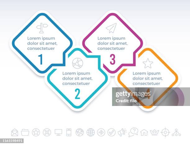 four step infographic communication - 4 step stock illustrations