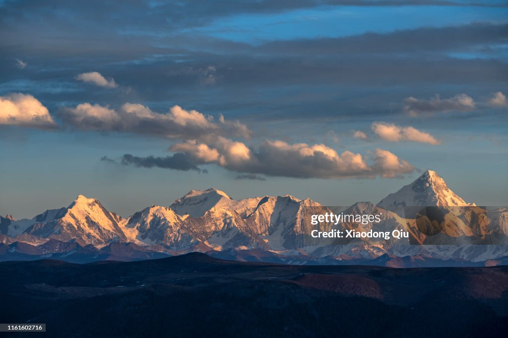 Sichuan Gongga Mountain At Dusk