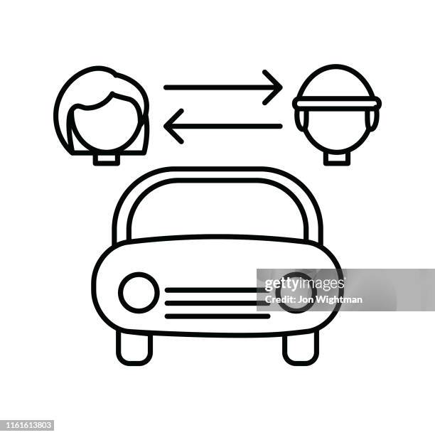 ride sharing icon - vehicle swap - rideshare stock illustrations