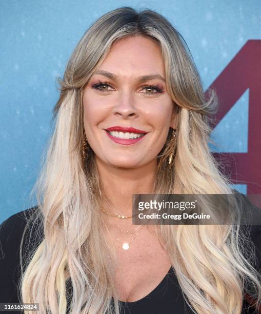 Jasmine Dustin arrives at the LA Premiere Of Entertainment Studios' "47 Meters Down Uncaged" at Regency Village Theatre on August 13, 2019 in...