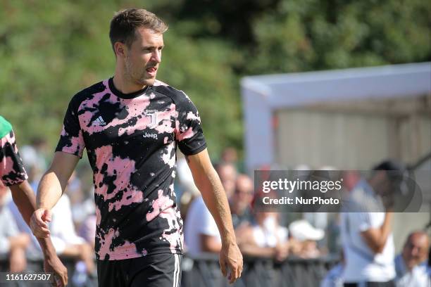 Aaron Ramsey of Juventus FC during the pre-season friendly match between Juventus A and Juventus B at Campo Comunale Gaetano Scirea on August 14,...