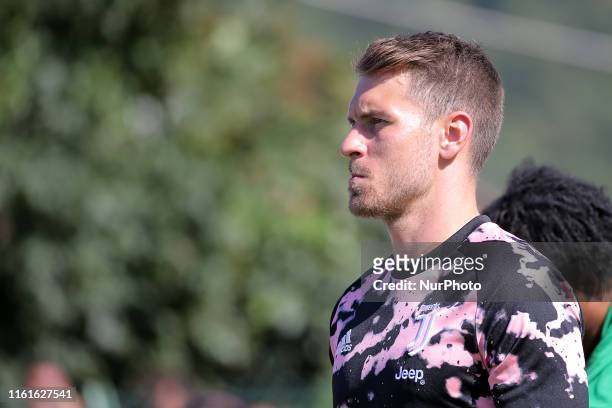 Aaron Ramsey of Juventus FC during the pre-season friendly match between Juventus A and Juventus B at Campo Comunale Gaetano Scirea on August 14,...