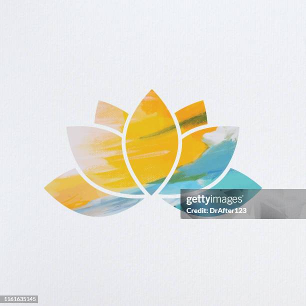 lotus symbol - vibrant color logo stock illustrations