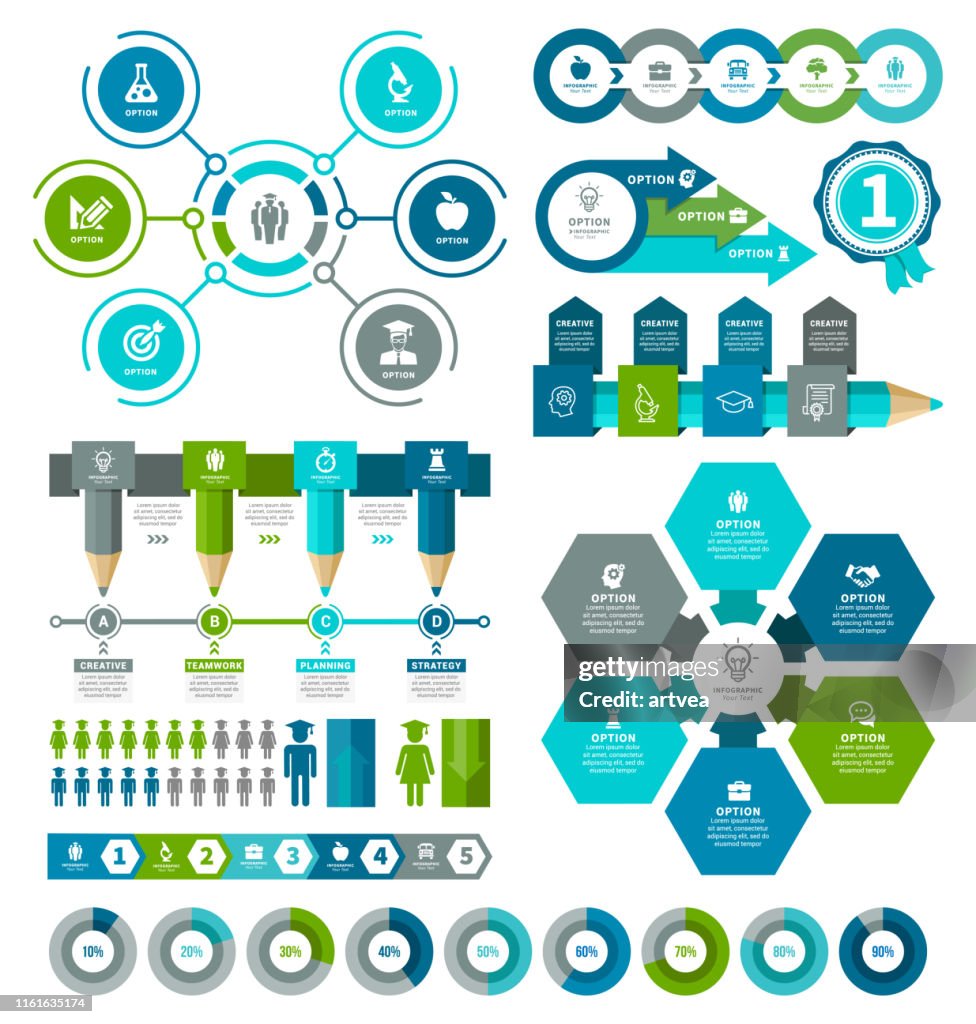 Infographic Simbole Education Infographic Icons
