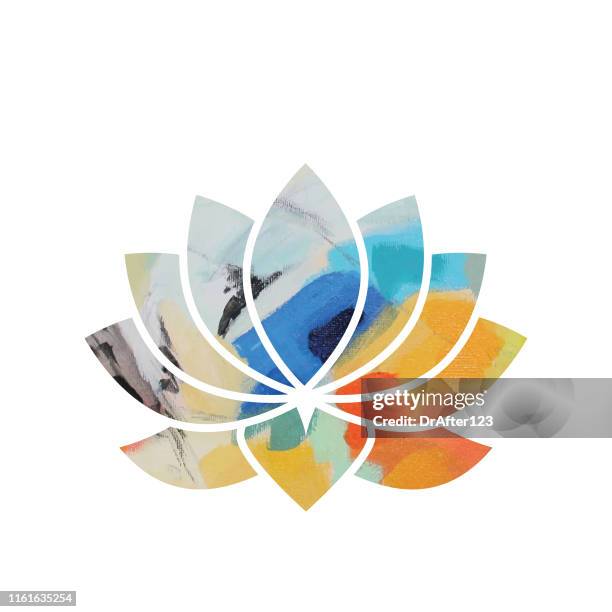 lotus - vibrant color logo stock illustrations