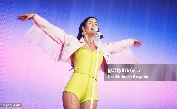 Marina Lambrini a.k.a Marina perfoms on stage at Madcool Festival on July 12, 2019 in Madrid, Spain.